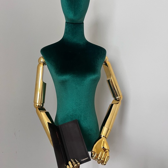 Yves Saint Laurent Long Wallet YSL Logo Brown Leather - Picture 2 of 12